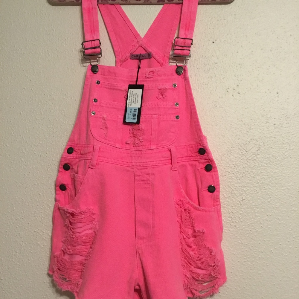 NWT...LF/Carmar CUTE neon overalls (shorts)